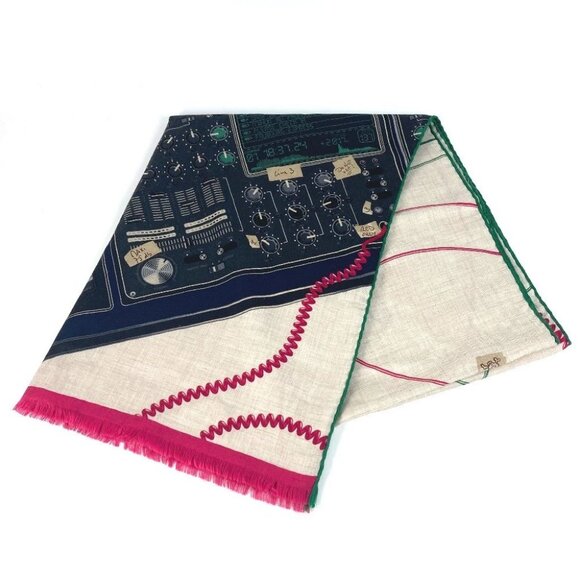 HERMES fringe LAST NIGHT Last Night DJ Shawl Scarf Muffler Stole/Shawl - Picture 1 of 14